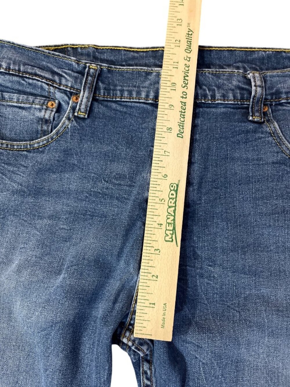 Levis 527 Slim Bootcut Jeans Mens 38x30 Used Blue Stretch Denim - Picture 13 of 16